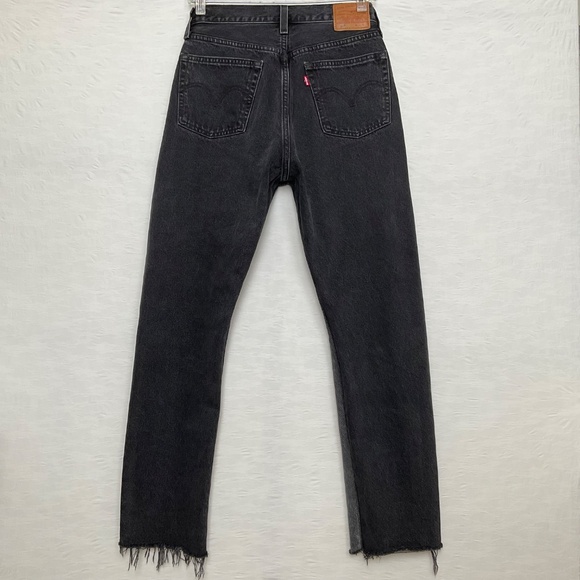 Levi’s 501 Spliced Premium Denim Jeans Black w/ Grey Size 28W 30L - Picture 3 of 16